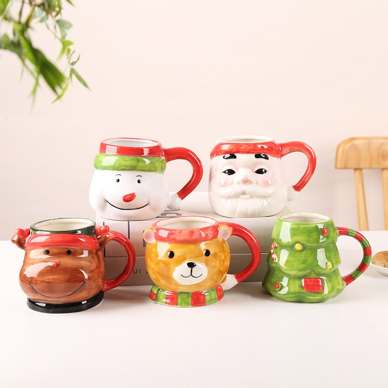Custom Color Merry Christmas Mugs 3D Pink Santa Coffee Milk Cup for Kids – Coffee Mug and Coffee Cup price