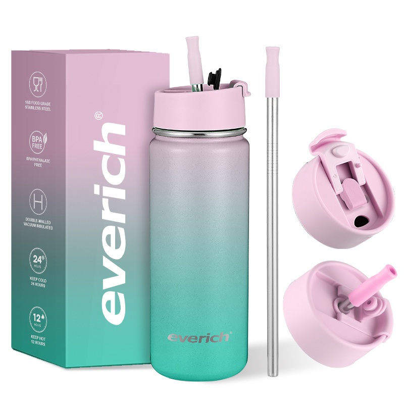 Everich OEM Wide-Mouth SS304 18/8 Water Bottle Directing Drinking or Use Straw – Vacuum Flask and Water Bottle price