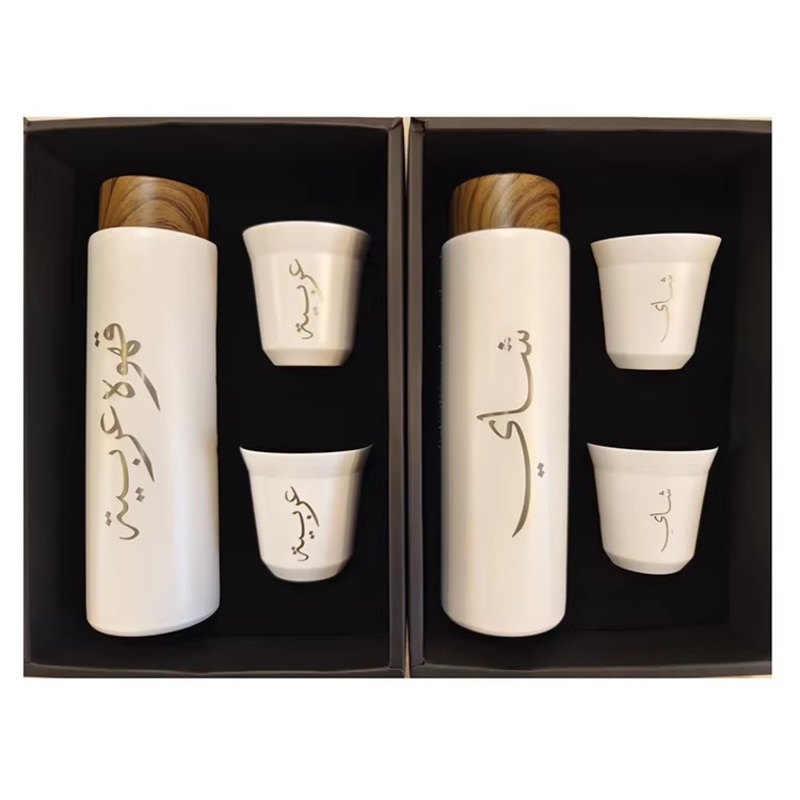 High Quality Custom Logo Laser Engraved Stainless Steel Vacuum Flask Set with 80ml Espresso Coffee Cup Gift Set – Coffee Pot and Travel Coffee Pot price