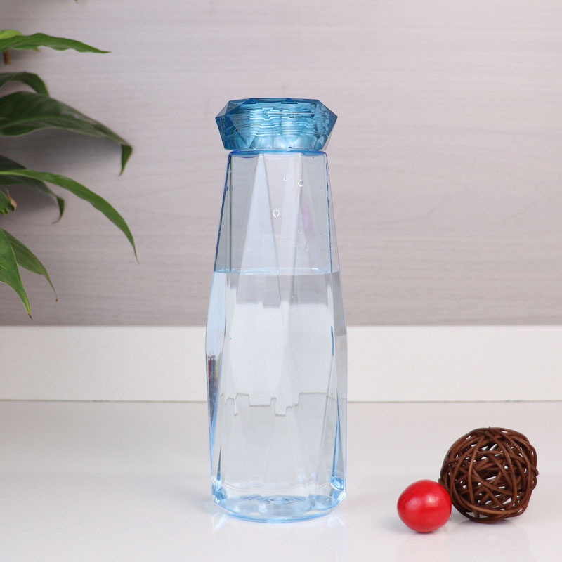 New 400ml Crystal Blue Color Painting Glass Water Cup Water Tea Plastic Bottles with ABS Transparent Screw Cap – Hot Sale Portable Water Bottle and Creative Modern Water Bottle price