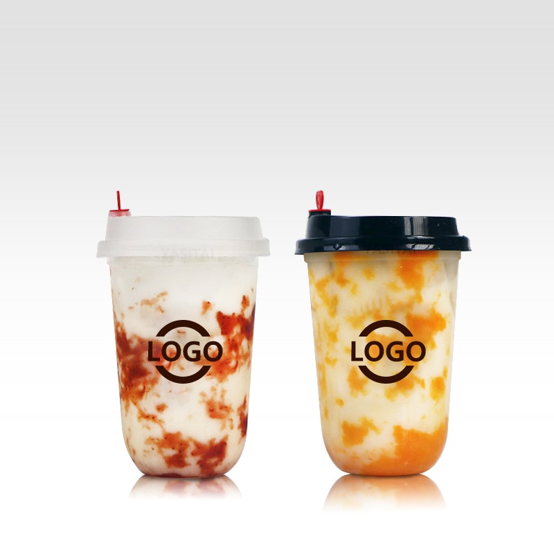 Wholesale Custom Logo Printed PP Pet Clear Plastic Cups Disposable Eco Friendly 16oz Milkshake Cup Bubble Tea Cups U Shape – Disposable Cup and Plastic Cup price