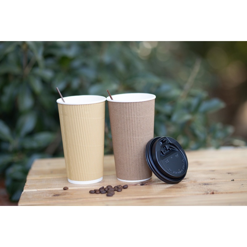 Wholesale Insulation Disposable Aqueous Coated Compostable Ripple Wall Paper Mug Cup with Lid – Cup and Cups price