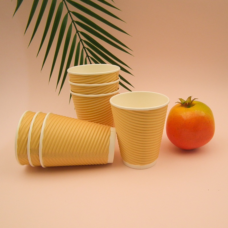 Wm1061 PE Coated 16oz Hot Coffee Paper Cup Wholesale Disposable Ripple Wall Hot Beverage Tea Paper Cup – Coffee Paper Cup and Disposable Paper Cup price