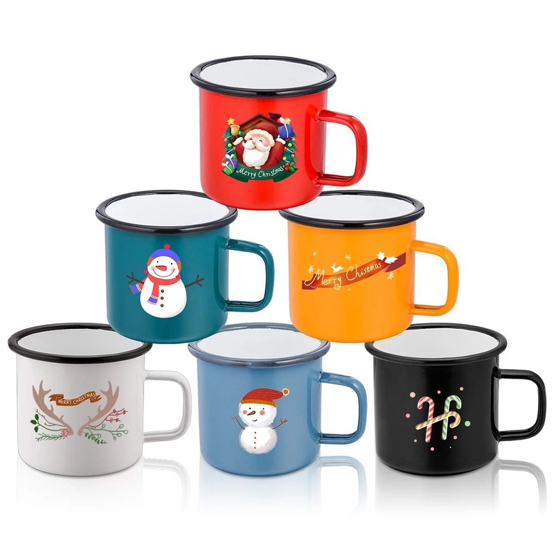 Custom Artwork Logo Printed 8oz 9oz 12oz Sublimation Metal Enamel Mug Coffee Camping Cup Enamel Tea Cup with Handle – Enamel Cup and Coffee Enamel Mug price