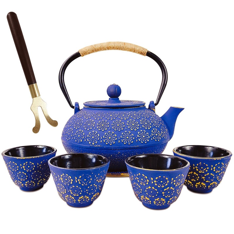 Induction Gas 900 Ml Cast Iron Teapot Painted Enamel Coated Cast Iron Kettle Cast Iron Tea Kettle Set – Cast Iron Tea Kettle Set and 900 Ml Cast Iron Teapot price