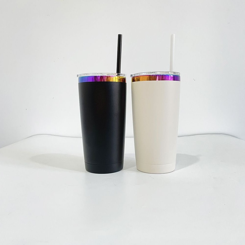 Laser Engraving Logo 20oz Powder Coated Rainbow Plated Stainless Steel Tumbler Double Wall Coffee 20 Oz Travel Car Mugs – Sublimation Blanks and White Sublimation Drinkware price