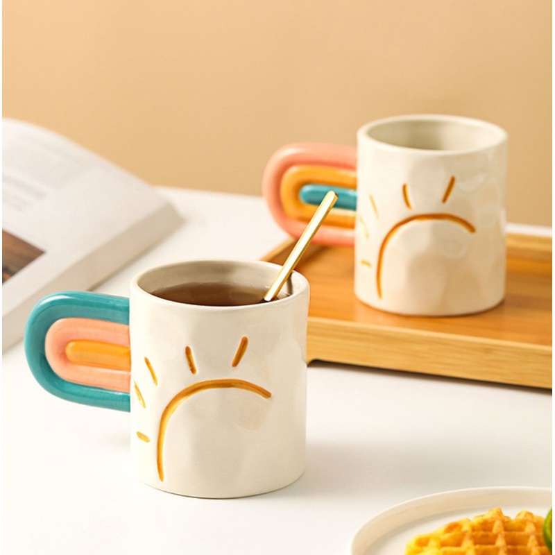 Personality Simple Reusable Ceramic Coffee Mug Custom 230ml 7oz Cute Porcelain Coffee Cup with Lid Gift Cup for Travel – Ceramic Mug and Mugs Ceramic price