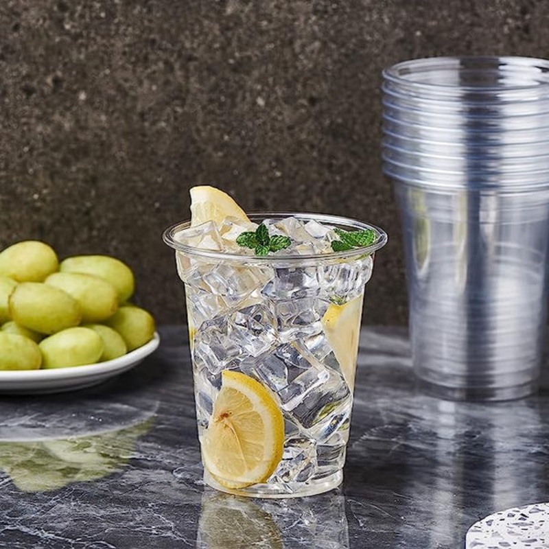 Plastic Packaging Disposable Pet Clear Cups with Flat Lid Cold Beverage Takeaway Iced Coffee – Personalized Pet Cup and Printed Coffee Cup price