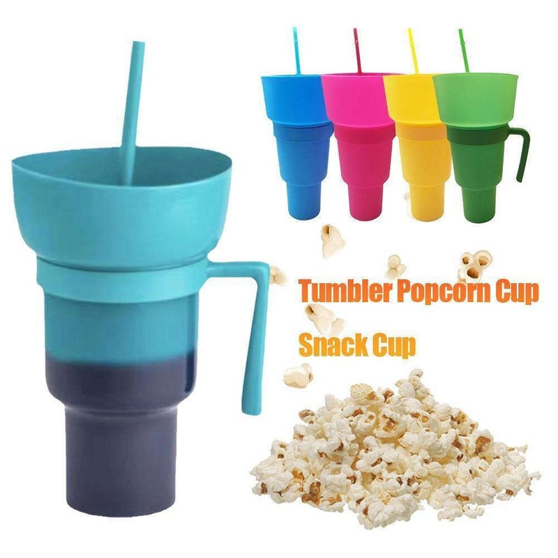 Popular Popcorn Plastic 2 in 1 Beverage Cup with Handle Straw Cup – Popcorn Cup and Plastic Beer Cup price