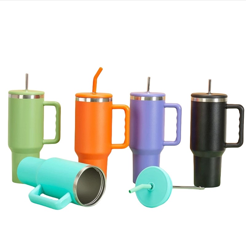 Upgrade 40 Oz Color Handle Sublimation Travel Tumbler with Handle Straw Lid – 40 oz Tumbler and 40 oz Sublimation Tumbler price
