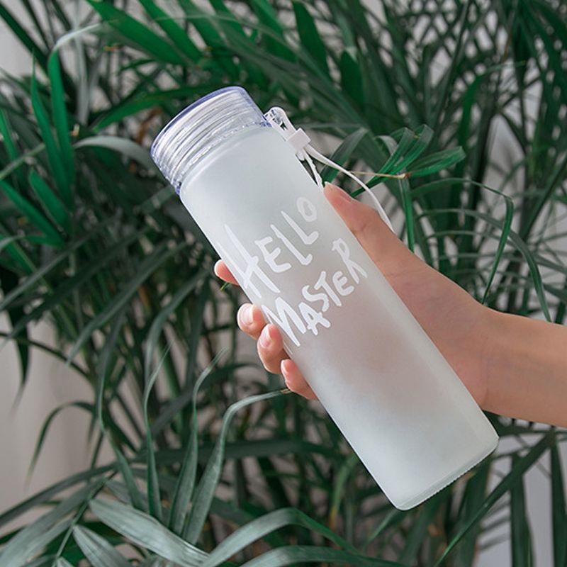 Wholesales Cheap 500ml Hello Master Frosted Glass Water Cup – Colorful and DIY price