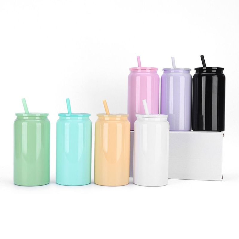 16oz Stainless Steel Soda Beer Can Double-Walled Insulated Tumbler Cup with Straw – Tumbler Cup and Stainless Steel Cup price