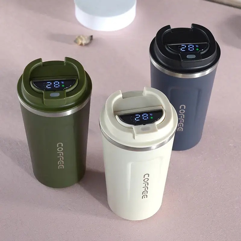 2023 New Double Wall Stainless Steel Vacuum Smart Temperature Controlled Coffee Mug Cups with Temperature Display LED Lid – Stainless Steel Coffee Mug and Reusable Coffee Mug price