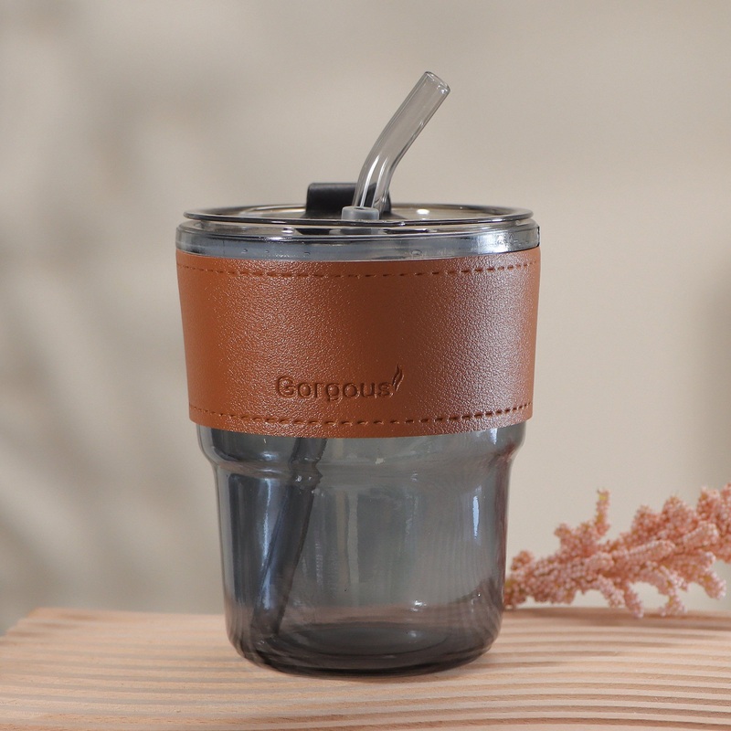400ml Leather Handle Glass Cup for Cold Drink Beverage – Cup-Mug and Beer Can Glass Cup price