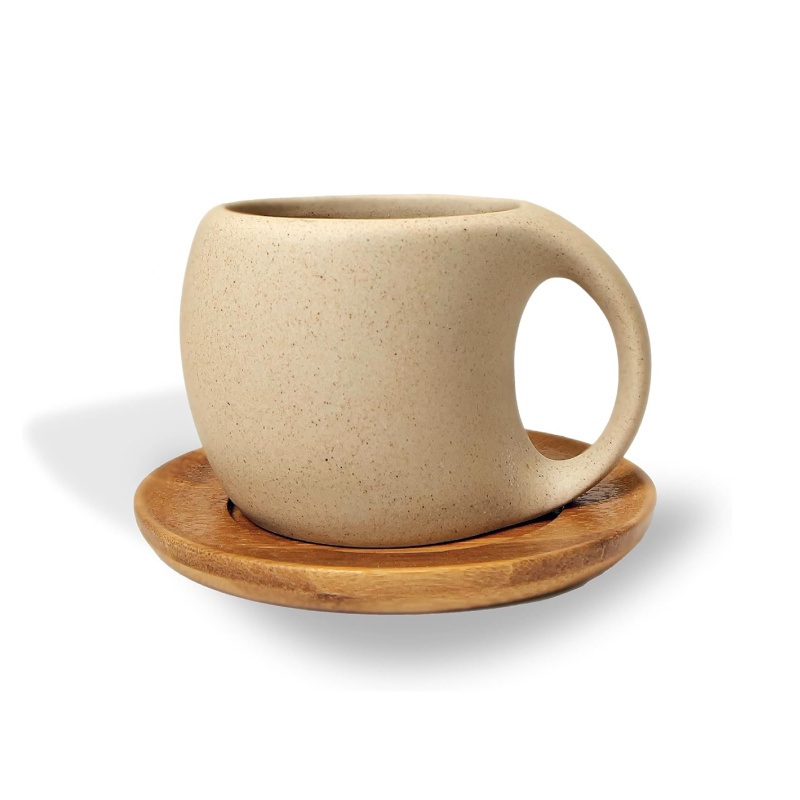 8oz Ceramic Coffee and Tea Cup with Natural Acacia Wood Saucer – Coffee Mug and Cup Mug price