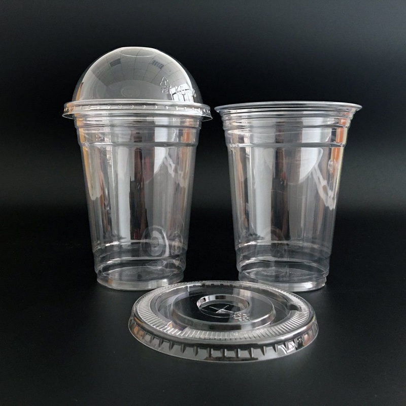 98mm 16oz Plastic Clear Cups with Dome Flat Lids – Plastic Cup and Disposable Cup price