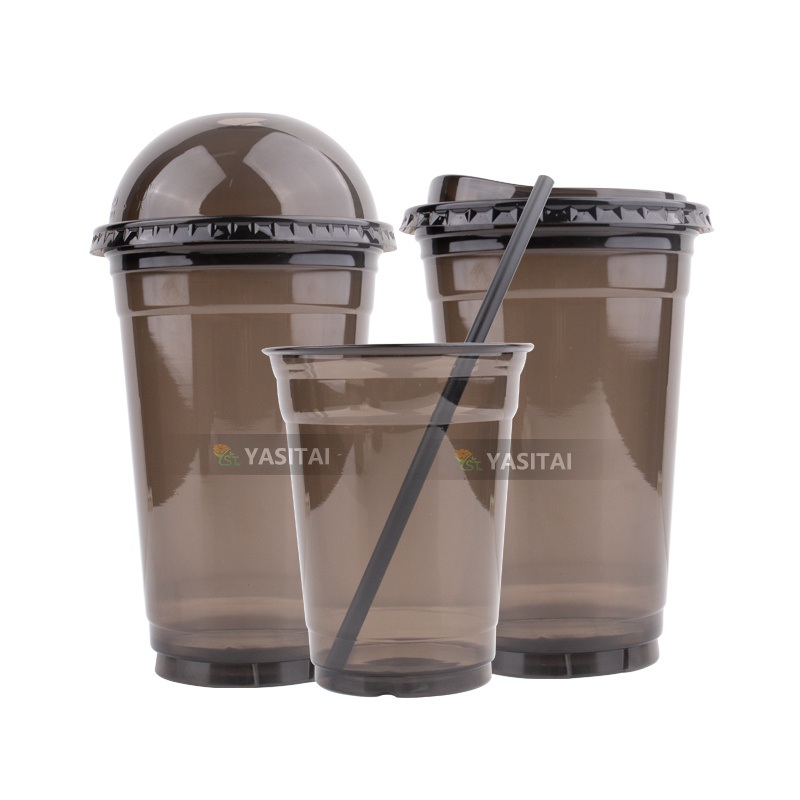 Black Flat Shape 10 12 14 16 20 24oz Plastic Cup Logo Customization Available for Christmas and Halloween – Plastic Cups for Juice and Plastic Cups for Beer price