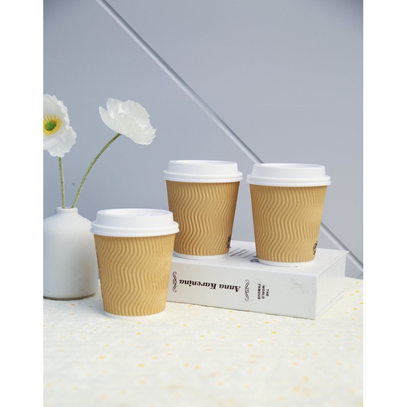 Customized Design 8oz 12oz 16oz Paper Cups Printed Paper Ripple Wall Coffee Cups – Paper Cups and Ripple Paper Cup price