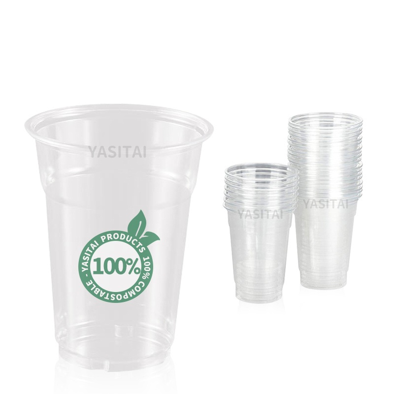 Disposable Biodegradable Drinking 8 12 16 22 24 32 Oz Clear PP Plastic Cup Cold Drinking Juice Bubble Tea Pet PLA Cup with Lid – PLA Custom Cup and Sauce PLA Cup price