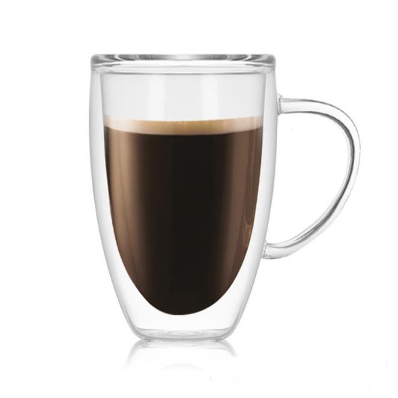 Double Wall Glass Insulated Mugs Glass Coffee Mug with Handle Glass Espresso Cups Clear Cappuccino Cups Insulated Drinking Glass for Tea Beer Juice – Glassware and Mug price