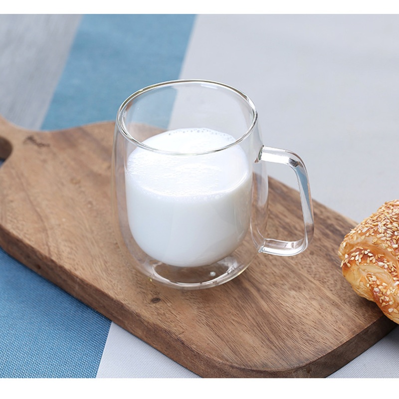 Wholesale Double Wall Glass Drinking Coffee Mugs Glass Cups 250ml 350ml – Glass Cup and Glass Mug price