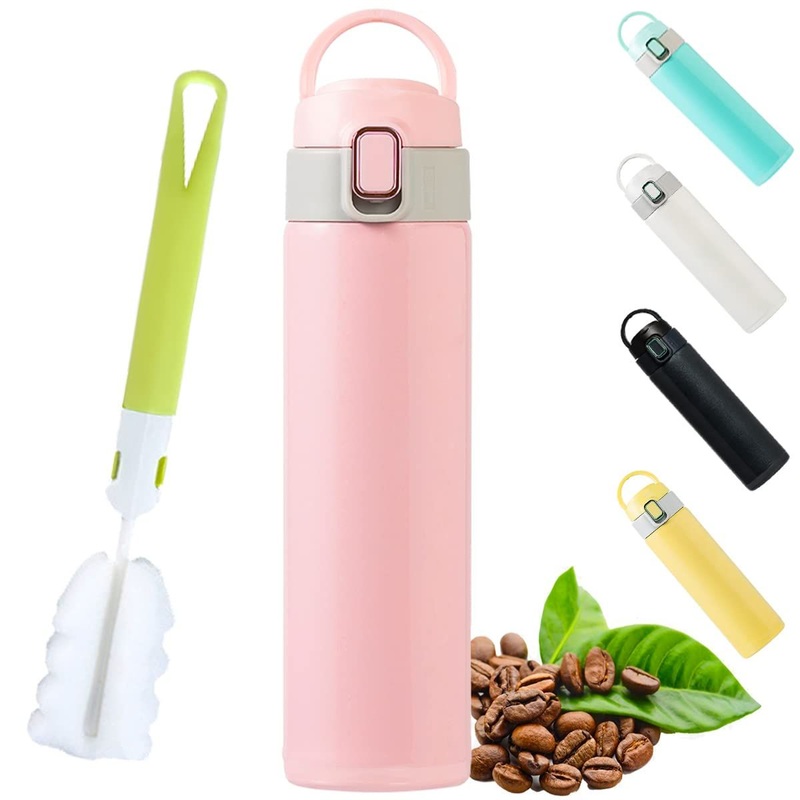 16.2oz Vacuum Water Bottle Flip Top Lid Insulated Coffee Travel Mug – Tumblers Cup and Tumbler price