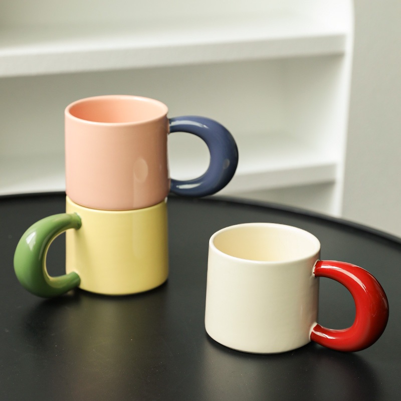 Ceramic Water Tea Cup Unique Fat Big Handle Handmade Coffee Mugs – Handmade Coffee Mugs and Nordic Simple Ceramic Cup price