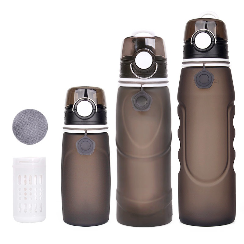 Collapsible Silicone Water Bottle Collapse Water Bottle with Silicone Straw – Flexible Water Bottle and Water Bottle Collapsible price