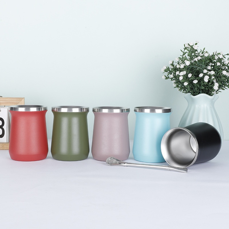 Factory Wholesale Hot Sale 304 Stainless Steel 8oz Madai Cup Argentine Big Belly Cup Straw Spoon Mini Gourd Cup – New Arrival Tumbler and 14oz Double-Walled Tumbler price