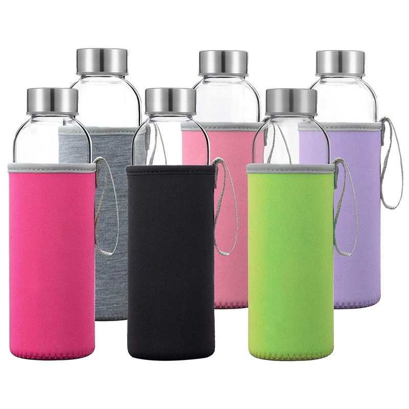 Gift Advertising Cup Transparent Glass Cup Rope Water Cup Customized Logo Outdoor Portable Cup Wholesale Sealed Water Bottle – Glass Bottle and Beverage Bottle price