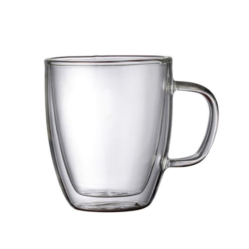 Heat Resistant Borosilicate Glassware Double Wall Reusable Coffee Glass Cup with Handle – Glassware and Glass Bottle price