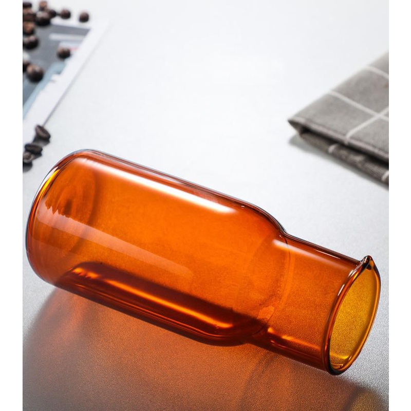 High Borosilicate Colored Glass Cold Water Bottle with Cups Cover Lid 450ml – Bottle and Glass Botlle price