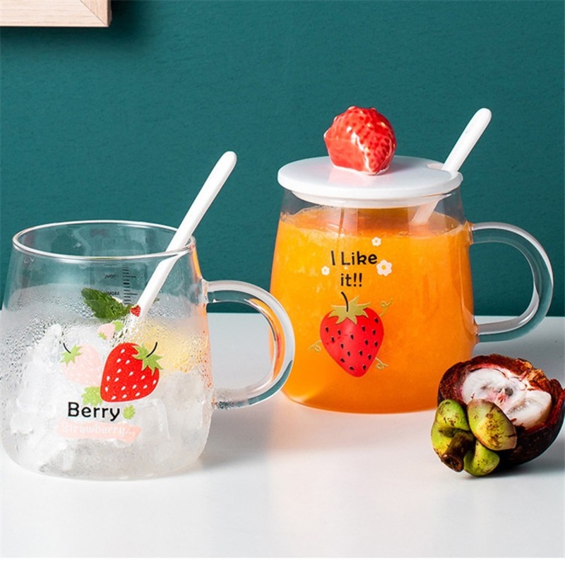 Ins Style Creative Simple Clear Glass Milk Yogurt Mug Cups Breakfast Milk Coffee Juice Mug with Silicone Lid – Glass Cup and Cappuccino Glass Cup price