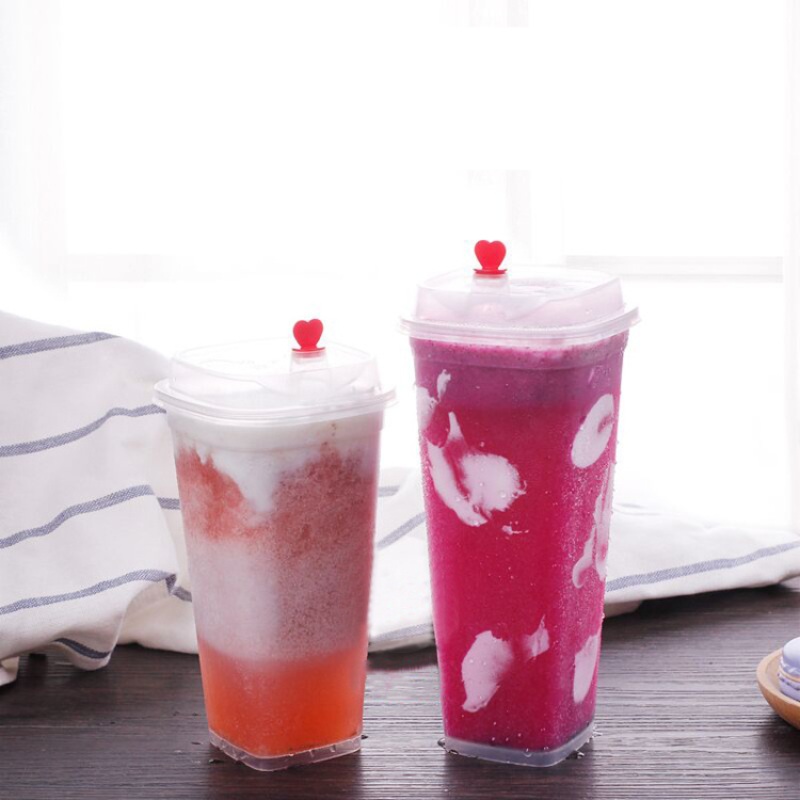 Plastic Transparent Square Coffee Cup – Disposable Injection Frosted Cup and 500/700ml Cold Drinks Cup Takeaway Packaging price