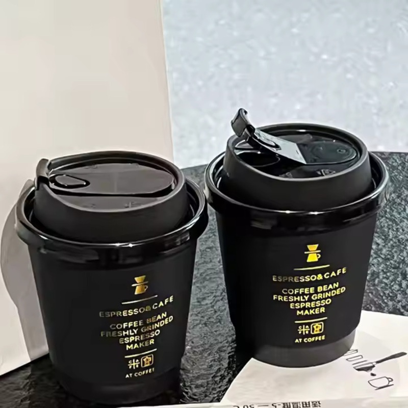 Premium Double Wall Insulated Coffee Cups with Elegant Foil Design – Coffee Paper Cup and High Compressive Strength Cup price