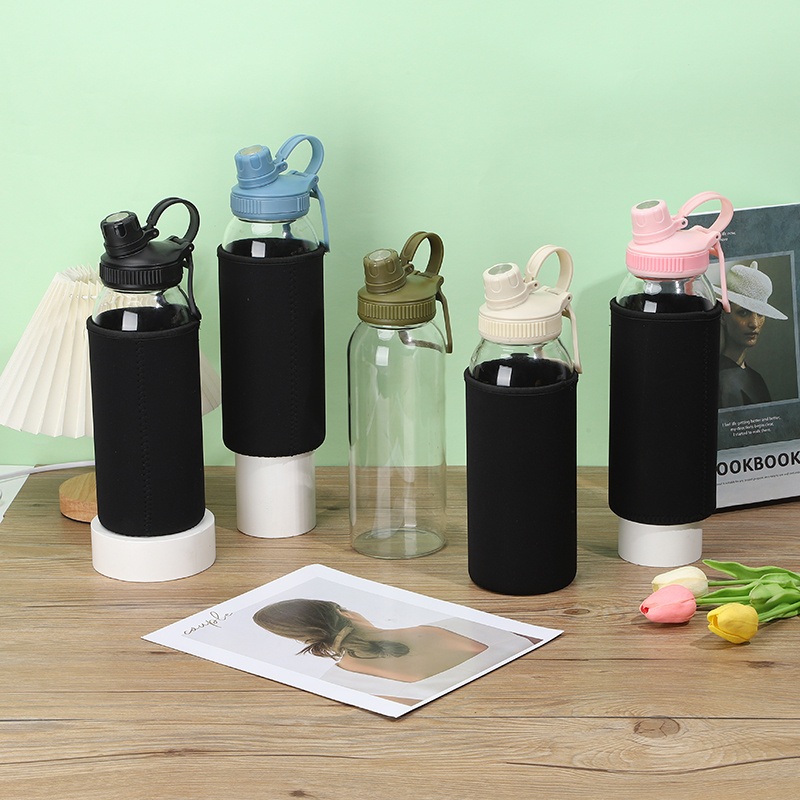 Reusable Leakproof Large Glass Sport Water Bottle with Straw and Handle – Borosilicate Glass Bottle and Glass Tumbler price