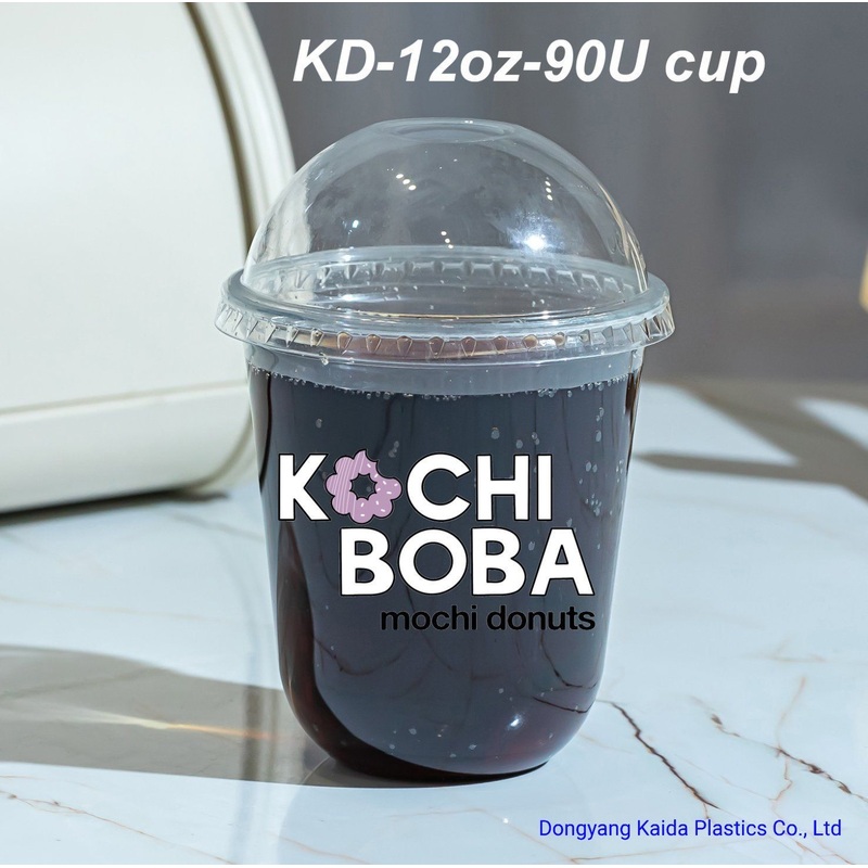 Three Colors Print Customized Logo 12oz U Shape Milk Tea Plastic Cup – Plastic Cup and Beverage Cup price