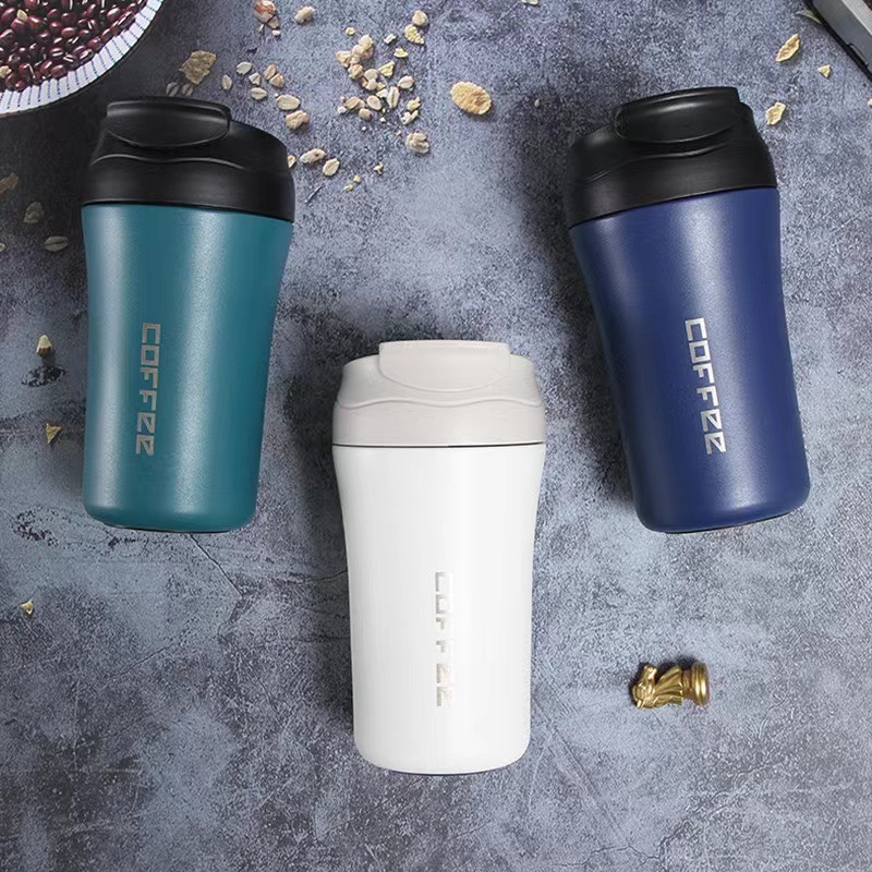 400ml Custom Logo Coffee Vacuum Thermos Stainless Steel Coffee Mug with Soft Straw – Coffee Mug and Stainless Steel Coffee Mug price