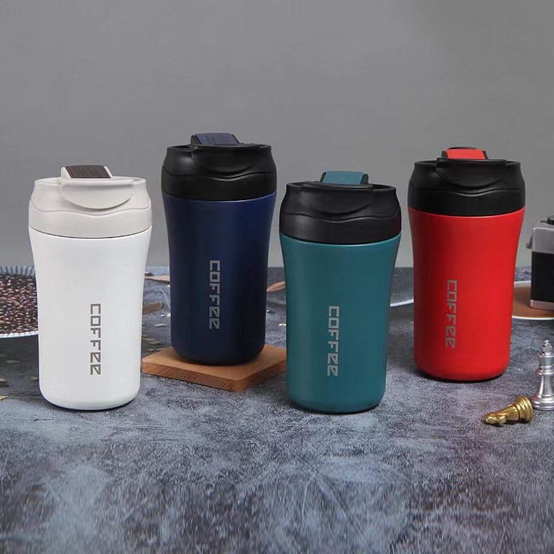 400ml Vacuum Thermos Double Wall Stainless Steel Travel Coffee Mug with Soft Straw – Coffee Mug and Stainless Steel Coffee Mug price