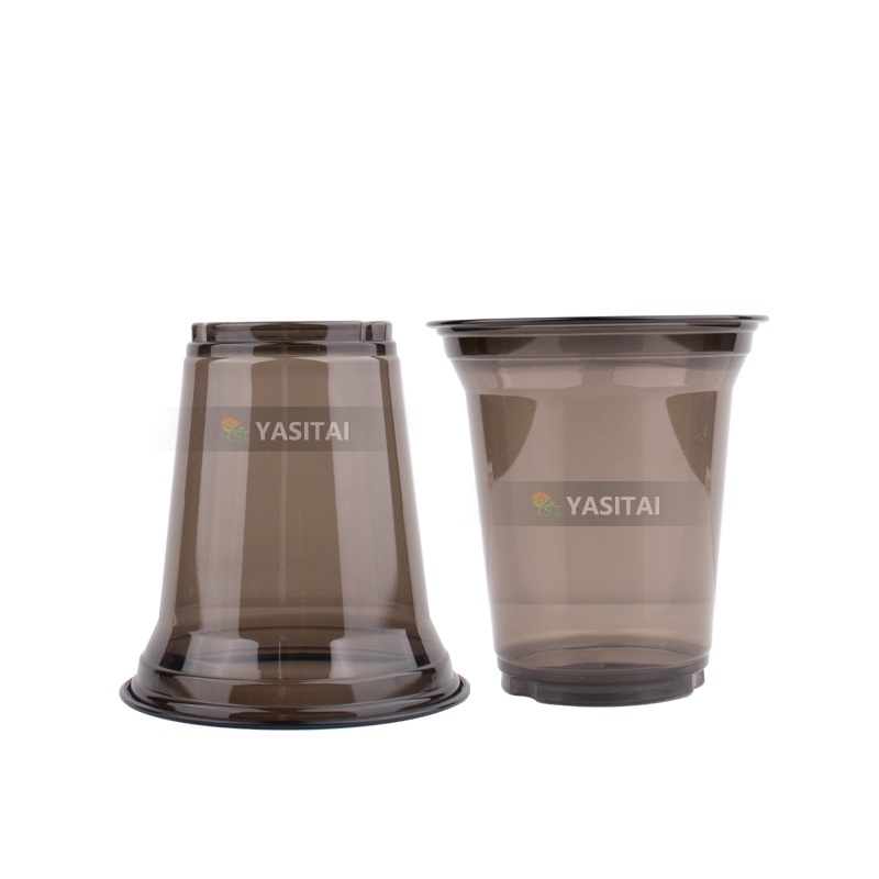 Black Pet Cup Disposable Plastic Cup Pet & RPET Cup with Lid – Plastic Cups for Juice and Plastic Cups for Beer price