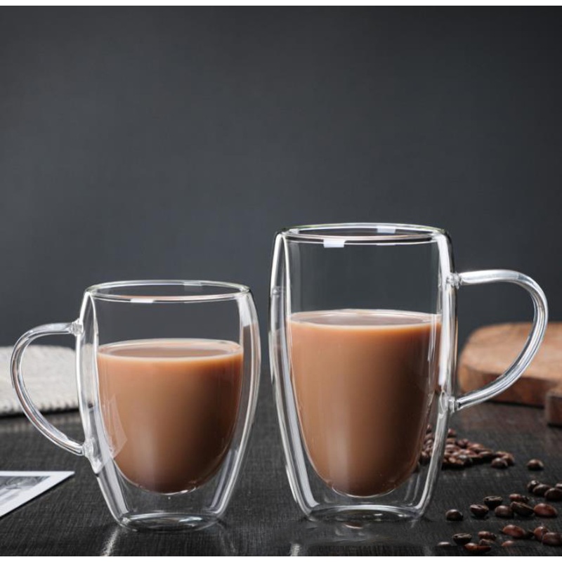 China Manufacturer Drinking Double Wall Glass Cup Coffee Mugs with Handle – Glassware and Mug price