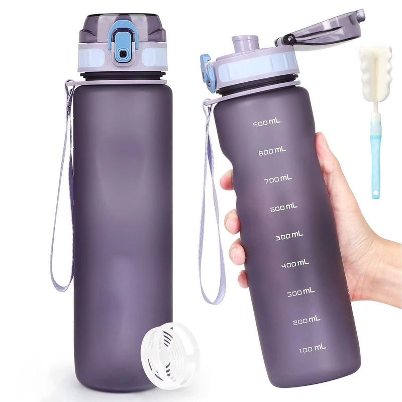 Customised Unisex Leak Proof Unique 1L Plastic Sport Drinking Gym Water Bottle Plastic with Straw – Tritan BPA Free Water Bottle and Motivational Water Bottle price