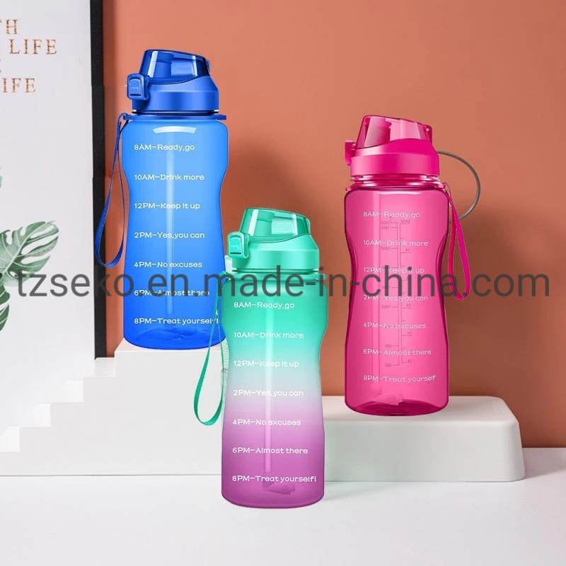 Large Half Gallon Water Bottle with Straw, Motivational Time Marker & Handle, Leakproof Big 64oz Water Bottles with Times to Drink, BPA Free Sports – Water Bottle and Travel Bottle price