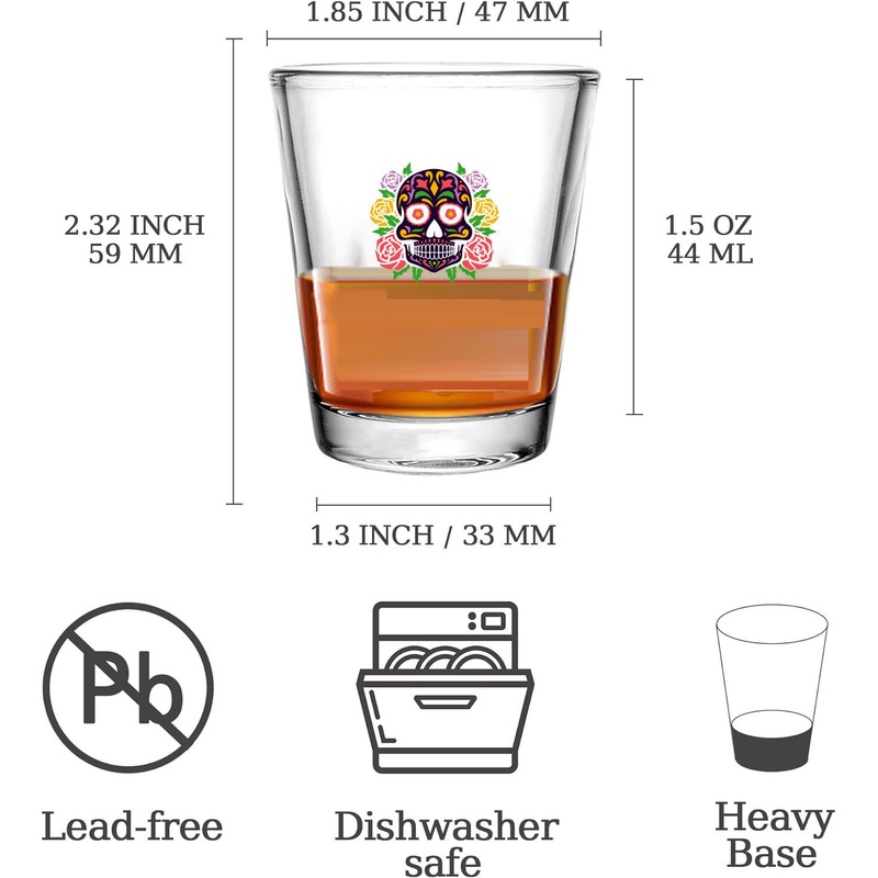 Personalized Sublimation Custom Logo Printing Heavy Base 1.5-2oz Custom Shot Glasses Birthday Glass Cups with Heavy Base – Printing Glass Cups and Promotional Glass Cups price
