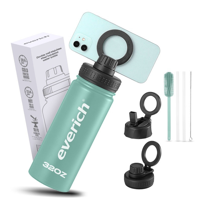 Wholesale New Wide-Mouth BPA-Free Stainless Steel Water Bottle with Magnetic Phone Holder – Water Bottle and Stainless Steel Water Bottle price