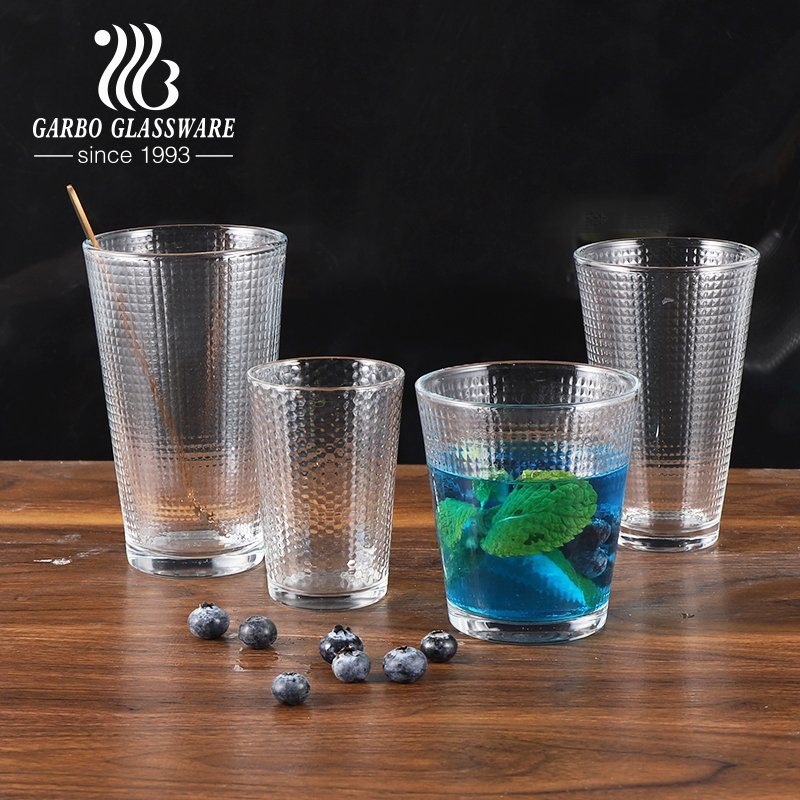 8oz Inner Embossed Design Glass Water Tumbler Cheap Drinking Glass Cup for Juice China Supply Soda-Lime Bulk Sales Glass Cup – Inner Embossing Glass Cup and Cheap Price Glass Cup price