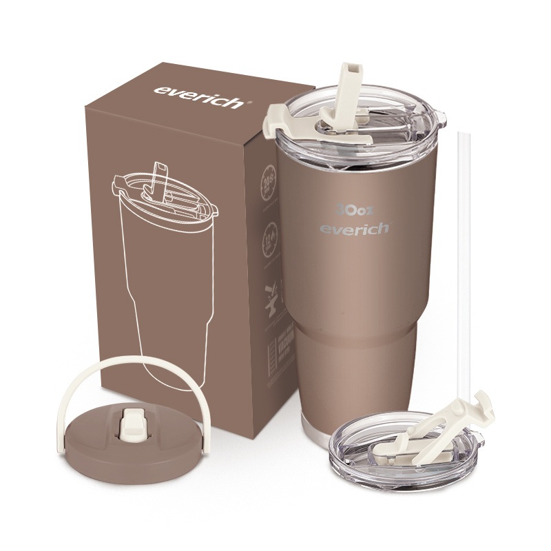 Custom Logo Manufacturer 30 Oz Stainless Steel 304 Travel Car Mug Insulated Tumbler with Handle Lids and Straws – Double Wall Stainless Steel and Vacuum Insulated Tumbler price