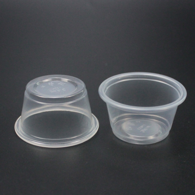 Disposable Plastic Food Tableware PP Plastic Clear Sauce Cup 45mm Takeaway Small Sauce Cup with Lid – Plastic Tableware and Disposable Plastic Cup price