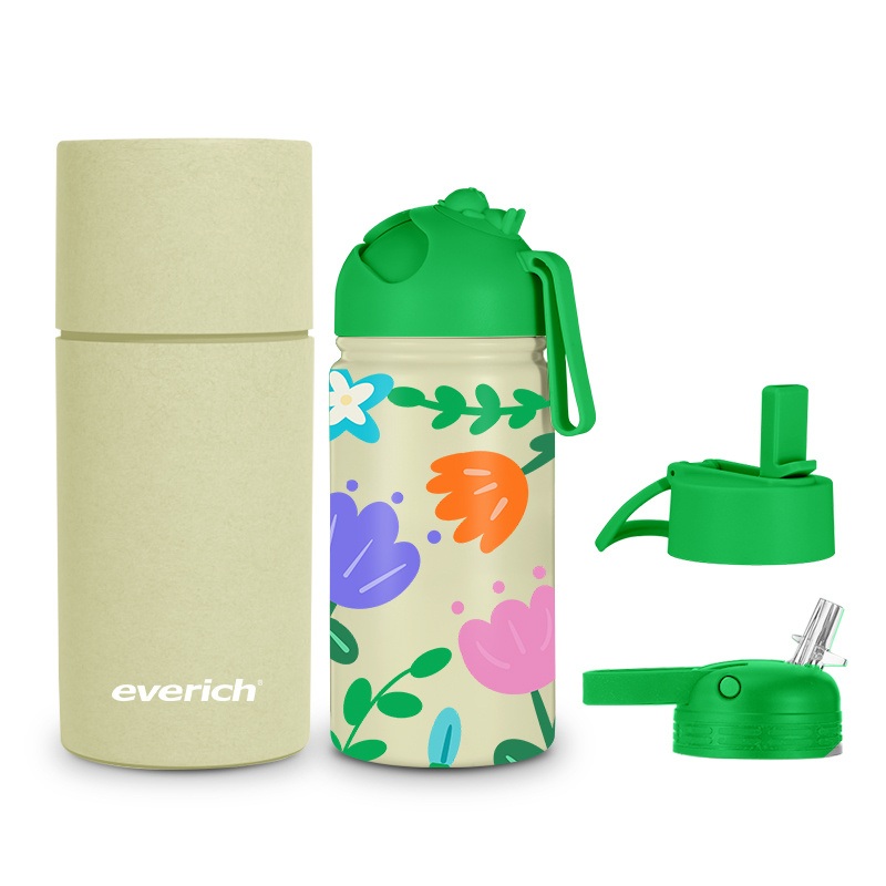 Everich Kids Water Bottle for School – 14 Oz Vacuum Insulated Water Bottles Straw Leak Proof, Boys Girls – Vacuum Flask and Stainless Steel Bottle price
