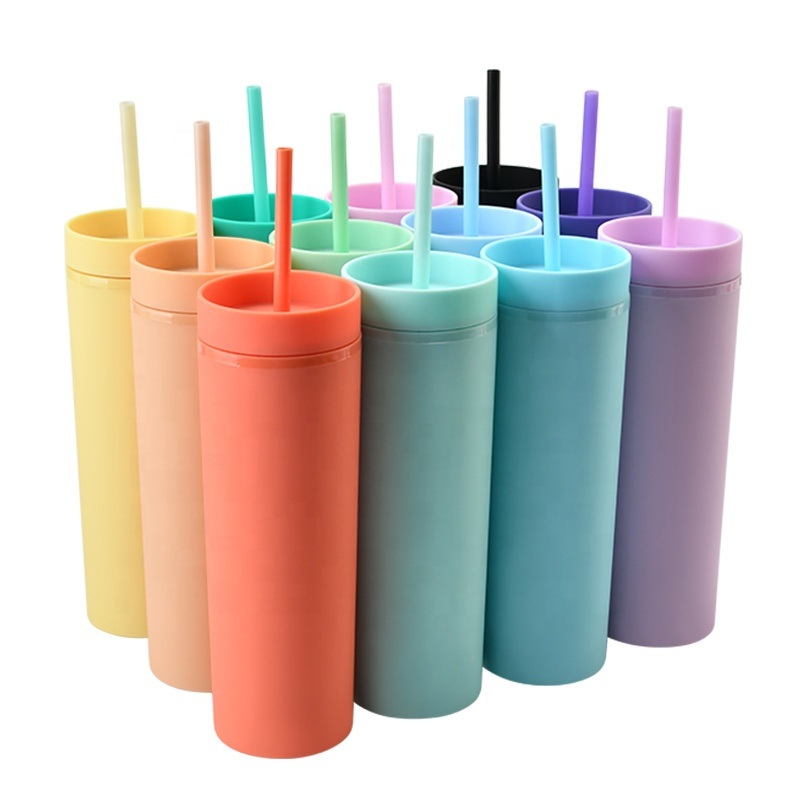 Plastic Skinny Tumbler with Blank Logo Acrylic Cups with Lids – Plastic Cup and Plastic Mug price